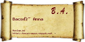 Bacsó Anna névjegykártya