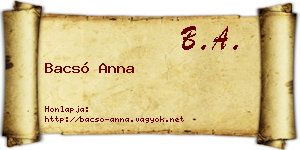 Bacsó Anna névjegykártya