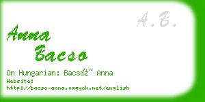anna bacso business card