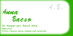 anna bacso business card